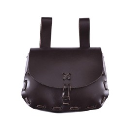 Medieval ULFBERTH Dark Brown Leather Bum-Bag Purse-Medieval