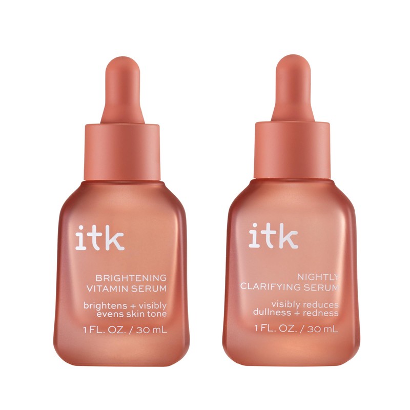 ITK Skincare 2-Part Face Serum Set for Brightening Skin, Correcting