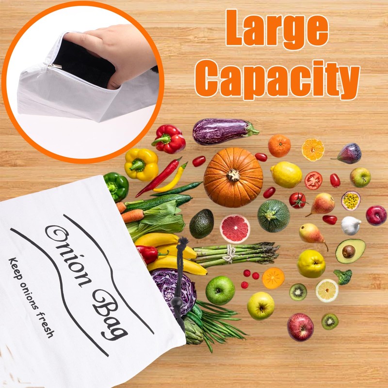 Potato Onion Storage Bag Set, Potato Bag with Drawstring Closure,
