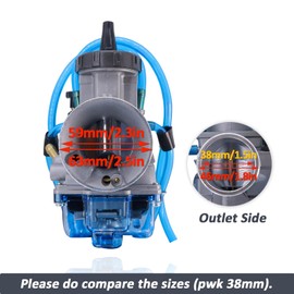 SVKZGFZ PWK 38MM Carburetor for Suzuki RM125 RM250 Honda CR250 CR500R Kawasaki KX125 KX250 Yamaha YZ250 Carb (Transparent)