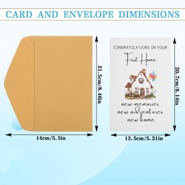 XLIUAX Housewarming Card, First Home Card for New Homeowners New Home Congratulations Cards with Envelope Adventures Memories Moving Blessing Housewarming Gifts