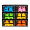 KUILONG 6-Pack Stackable Shoe Boxes with Magnetic Closure, Transparent Gray