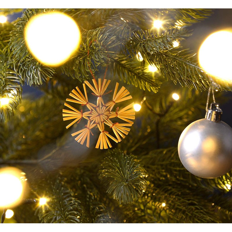 infactory 44-teiliges Strohschmuck-Set für den Weihnachtsbaum, 7 Formen