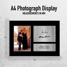 HWC Trading A4 Roger Moore & Barbara Bach James Bond The Spy Who Loved Me Gifts Printed Signed Autograph Picture for Movie Memorabilia Fans