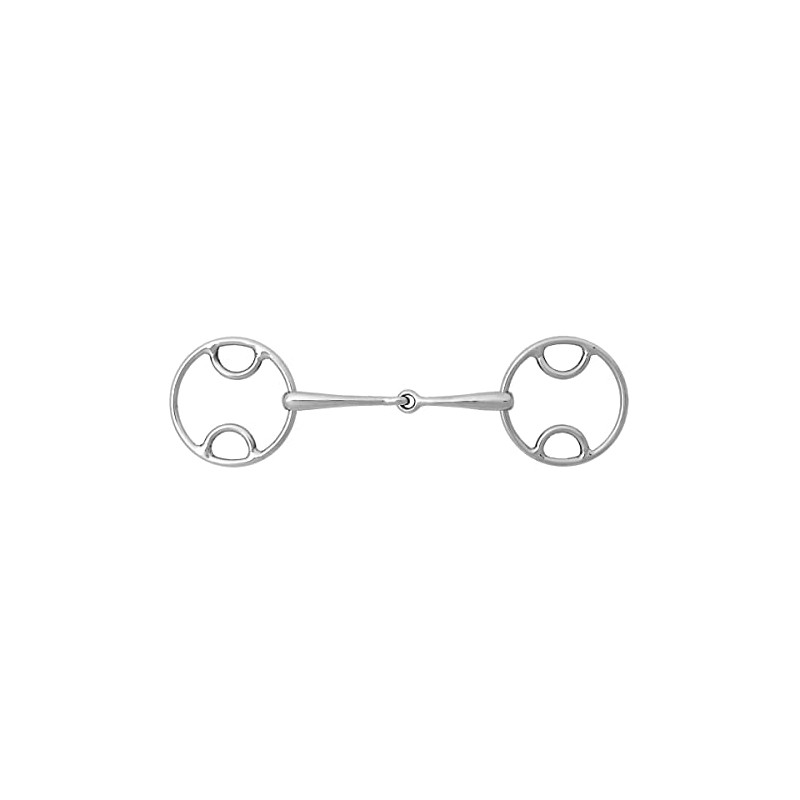 Korsteel Stainless Steel Jointed Beval Loose Ring Snaffle Bit, 5.5"