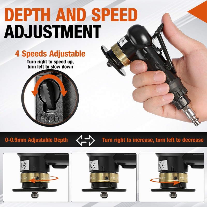 Pneumatic Mini Chamfering Tool 45° Round Corner 30000 RPM with