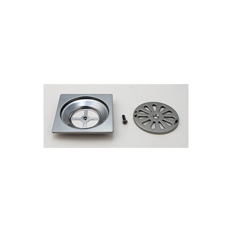 Stainless Steel Floor Drain, 3 1/2" Tile-Square, with Vent-Off Switch