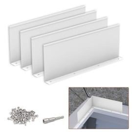 BJADE'S Gutter Valley Splash Guard,4 Pcs Aluminum Roof Valley Splash Shield Gutter Guard.for Straight,Flat Roofs,Corner,10 inch Each