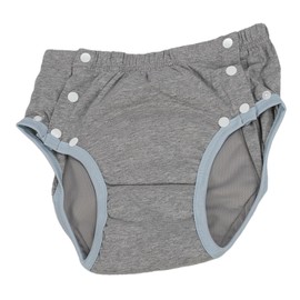 Adult Cloth Diaper Leakproof Cloth Diaper Cover, Washable Reusable Incontinence Protective Briefs Underwear, Extra Absorbency Pure Cotton Adult Incontinence Cloth Diaper Grey M