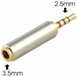 Unbranded/Generic Gold 3.5mm Female to 2.5mm Male Stereo Audio Headphone Jack Adapter Converter