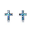 Cross Stud Earrings Sterling Silver Abalone Shell Small Cross Earrings