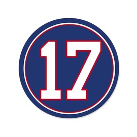 Round #17 Bills Colors Sticker (Number 17 pro Fan Football Player Allen Vinyl Decal for car Truck or Laptop (3 inch)