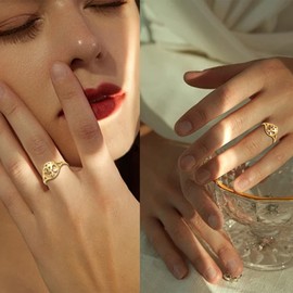 UNIFT Aum Om Ohm Ring for Women Men Stainless Steel Sanskrit Symbol Om Ring Indian Spiritual Jewelry Meditation Gift, 17, Stainless Steel, No Gemstone