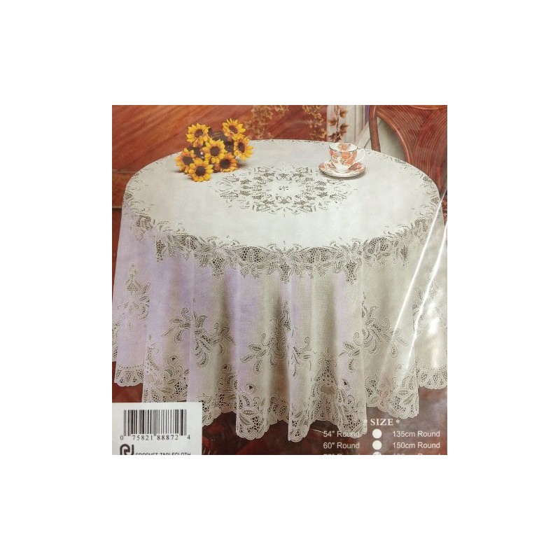 Crochet Vinyl Tablecloth (72"Round)