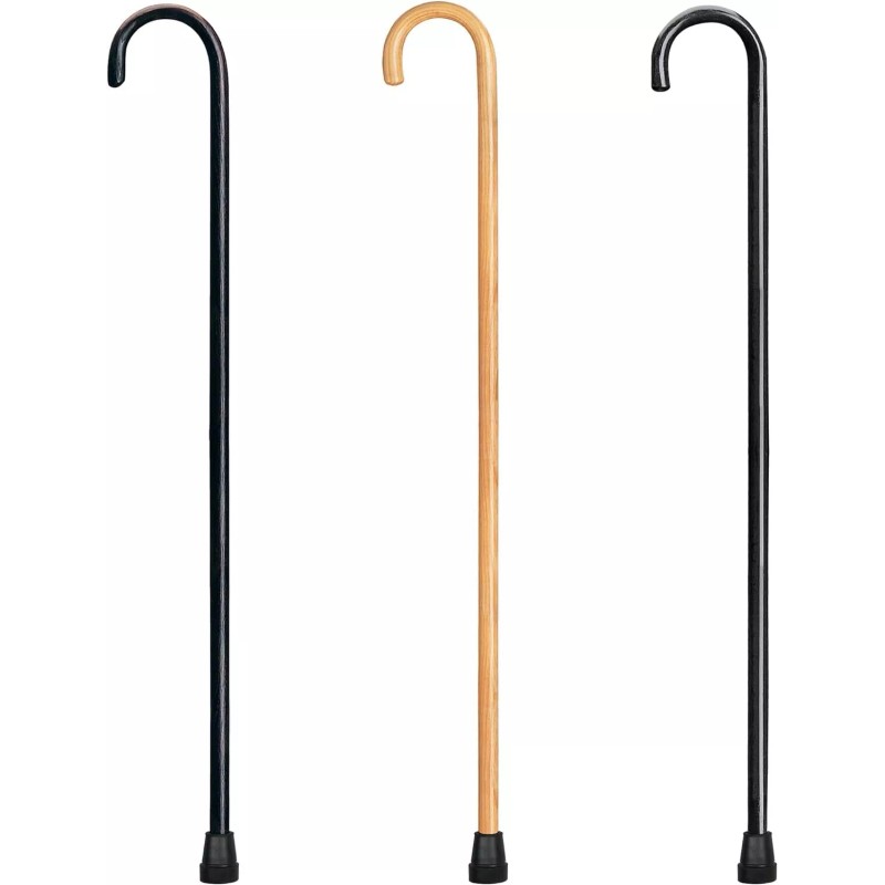 Carex Natural Wooden Walking Cane Sturdy Support Device Up To