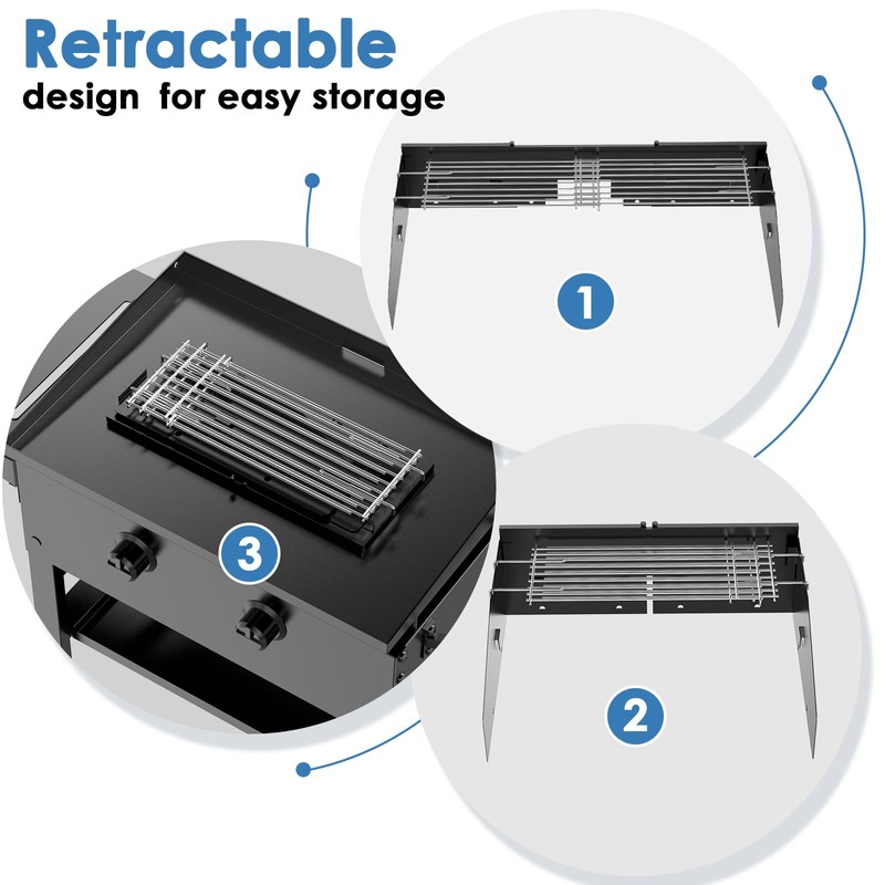 Universal Wind Guard and Warming Rack Set for Griddle From
