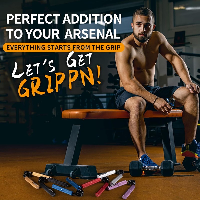 Grip Strength Trainer Set, 50-350LB, Wrist Forearm Strengthener, Metal No