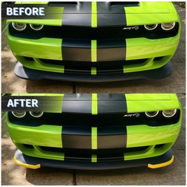 WildWell Front Bumper Lip Splitter for 2015-2024 Dodge Challenger SRT Hellcat Accessories, Front Lip Protector BodyKit Yellow Non-Widebody