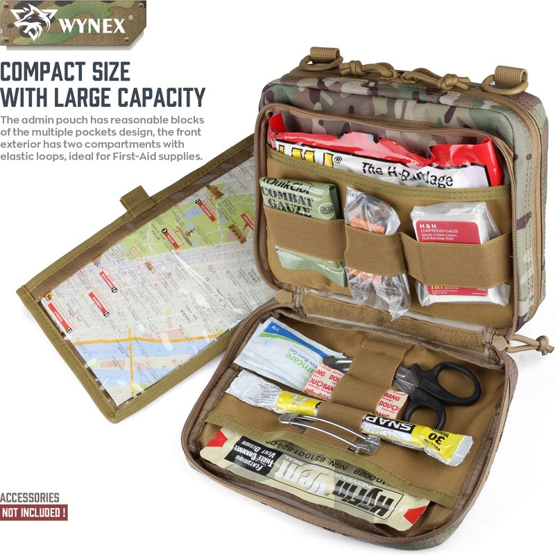 WYNEX Tactical Large Admin Pouch of Double Layer Design, Molle