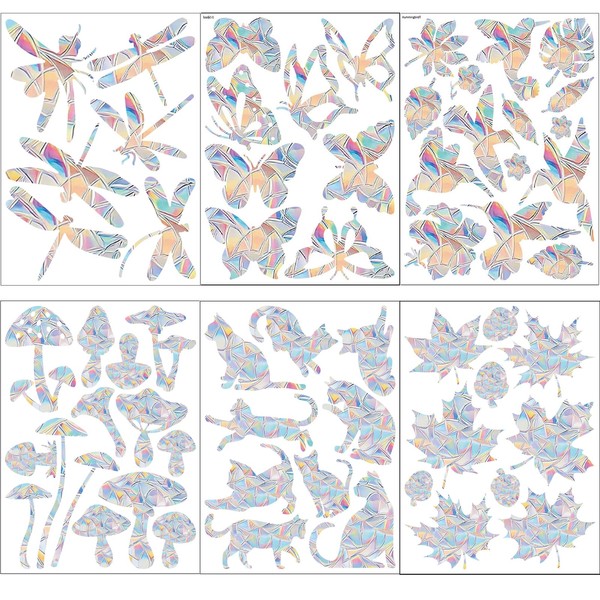 6 Sheet Window Decals for Bird Strikes, BetterJonny PVC anti-collision