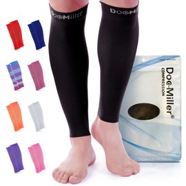 Doc Miller Compression Calf Sleeve for Men & Women – 20-30mmHg Graduated Support for Running, Shin Splints, Calf Strain – Knee High, Small to 6XL Plus Size