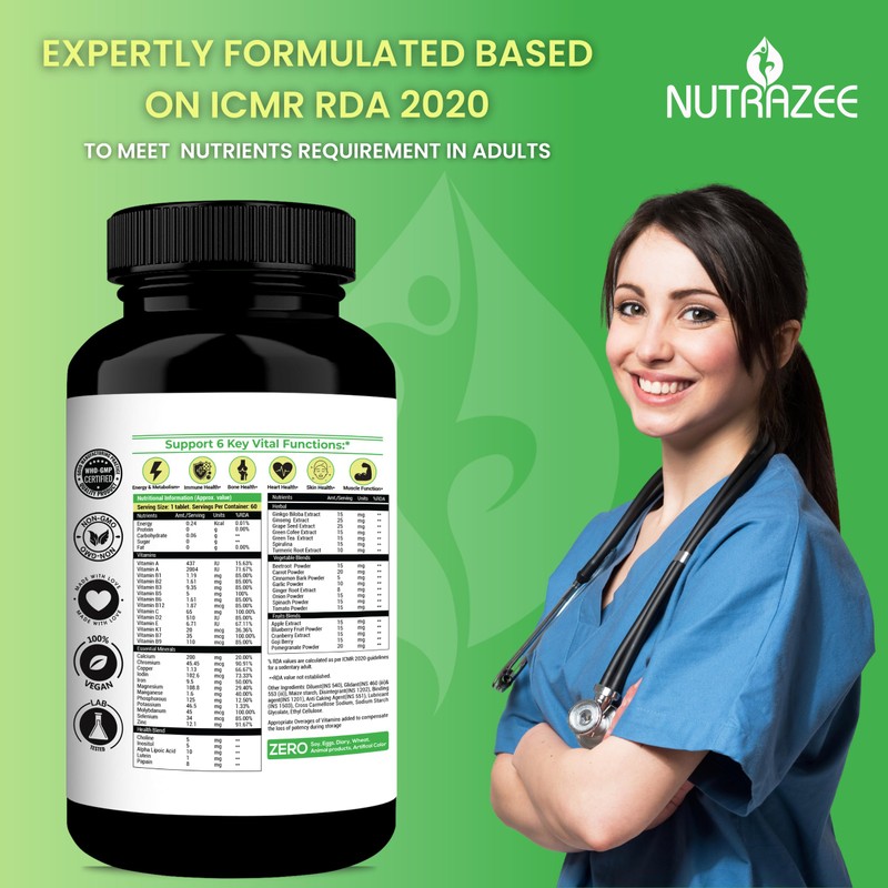 Nutrazee Nutrazee MultiVitaZee Multivitamin & Minerals Supplement for Men &