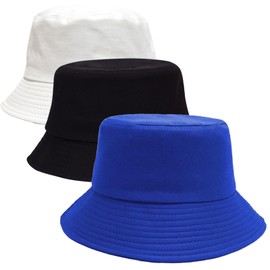 Benaewa 3 Pcs Bucket Hat, 3 Color Bucket Hats Men, UV Protection Sun Cap for Traveling, Outdoor Black