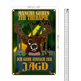 Hunting Therapy Tin Sign Funny Gift for Hunters and Nature Lovers Perfect for Garage or Hunting Lodge 20 cm x 30 cm