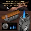 KEJIAR Cigar Lighter, Double Jet Torch Lighter, Built-in Punch, Double