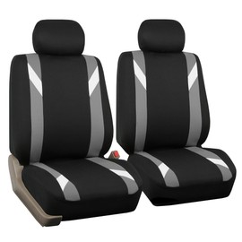 FH Group FH-FB033128 Three Row-Premium Modernistic Seat Covers Gray/Black- Fit Most Car, Truck, SUV, or Van