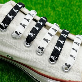 Holibanna 2 Pairs Skull Shoelaces - Flat, Elastic Sports Shoe Straps for Canvas Shoes - Decorative Shoestring Accessory