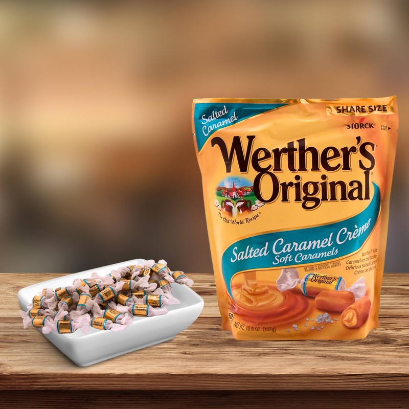 Werther's Original Salted Caramel Crème Soft Caramels, Shareable Size Bag,