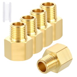 Rebower 5 Pack Female to Male Adapters, 3/8" NTP Female x 1/4" NTP Male for Industrial, Automotive, Fluid Transfer, Home Gardening, Water Treatment
