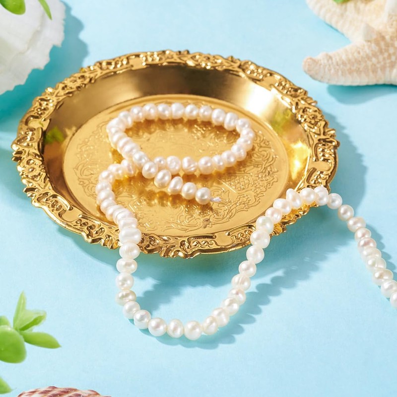 Cheriswelry 1 Strand Natural Potato Pearl Beads Freshwater Nearly Round