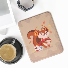 kwmobile Case Compatible with Barnes & Noble Nook Glowlight 4 / 4e Case - eReader Cover - Cute Squirrel Brown/Red/Beige