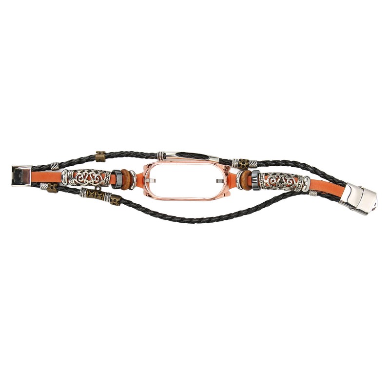 for Xiaomi Mi Band 7 Leather Strap Metal Snap Retro