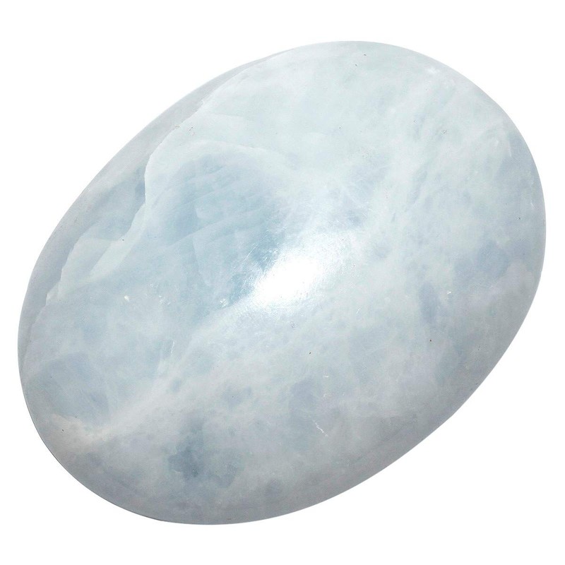 Nupuyai Celestite Irregular Tumbled Polished Stone,Pocket Palm Worry Stone for