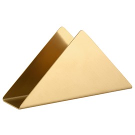 Gold Stainless Steel 304# Napkin Holder, Triangle Cocktail Napkin Dispenser Organizer for Kitchen Countertops, Dinner Tables, Picnic Tables.