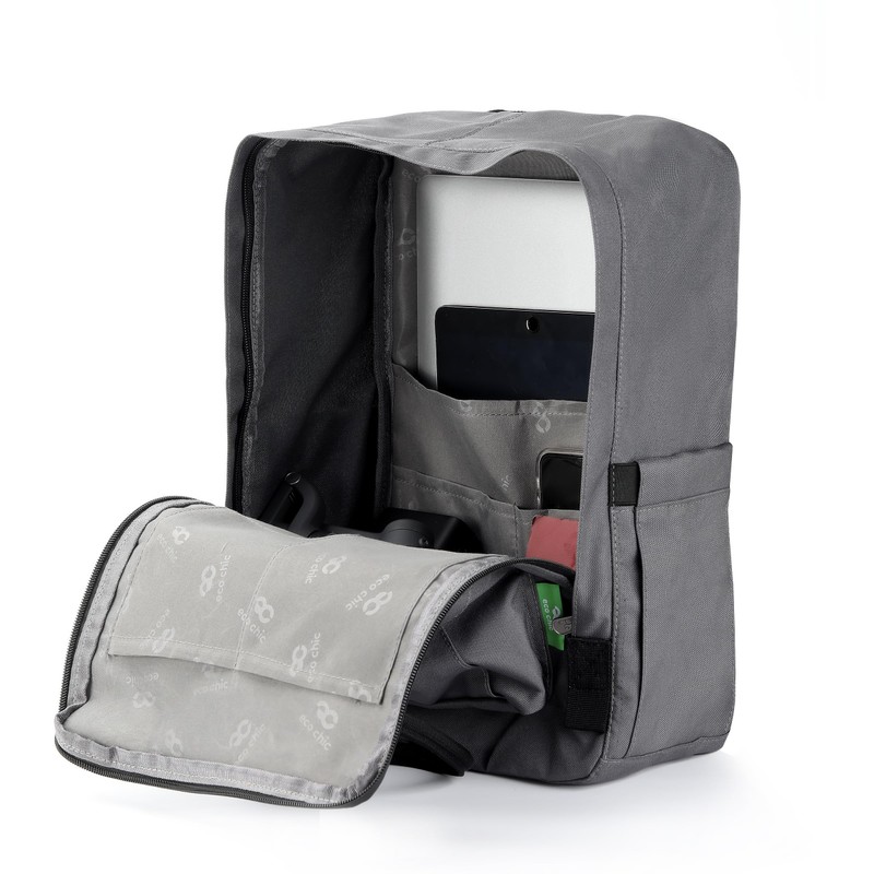 ECO CHIC Waterproof Recycled Canvas Twin Handle Backpack (Carbon)