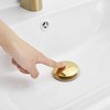 WOMAO Gold Sink Drain Fitting, Pop-Up Drain Valve with Overflow