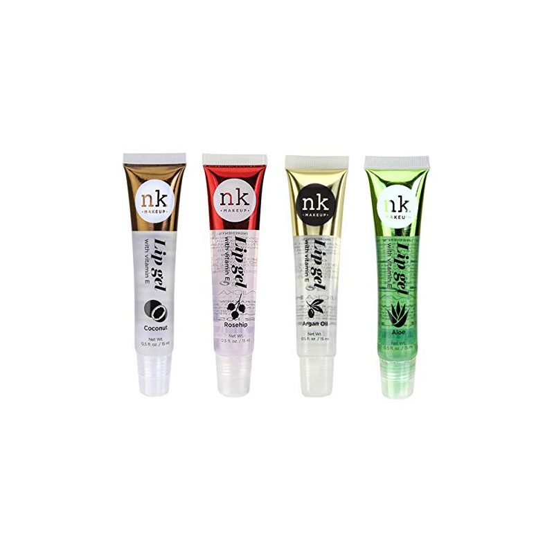 4 Pack Nicka K Lip Gel (COCONUT, ROSEHIP, ARGAN OIL,