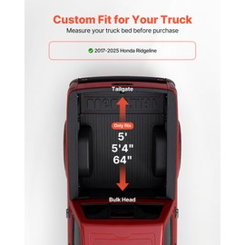 VEVOR Soft Roll-Up Truck Bed Tonneau Cover, Compatible with 2017-2025 Honda Ridgeline, Fits 5 ft (5 ft 4 in/64 in) Bed, Triple-Layer Heavy-Duty PVC Tonneau Cover with Three Aluminum Alloy Support Bars