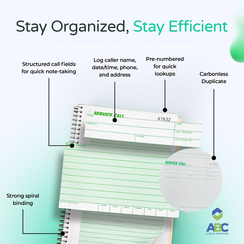 ABC Phone Call Log Book for Office & Businesses -