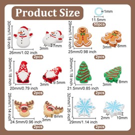 BENECREAT 62Pcs Knitting Tool Kits, 12Pcs Christmas Theme Silicone Knit Knitting Needles Point Protectors, 60Pcs Plastic Knitting Stitch Marker Rings for Knitting Craft, DIY Art and Sewing