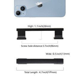 Cotykiley 6 Pack 3.75 Inch(96mm) Kitchen Cabinet Pulls Matte Black Cabinet Handles Kitchen Cabinet Hardware Cupboard Drawer Pulls Dresser Handles