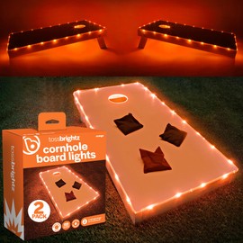 Brightz TossBrightz Orange Led Cornhole Lights Led Corn Hole Lights Cornhole Led Lights for Hole and Board Corn Hole Board Light Kit Light Up Cornhole Set Glow in The Dark Cornhole Board