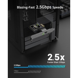 BrosTrend 2.5GB Network Card, PCIe Network Adapter RJ45 NIC with Extra Low-profile Bracket PCI Express Gigabit Ethernet Card for Windows 11/10/8.1/8/7/XP, Windows Server... Limited Lifetime Protection