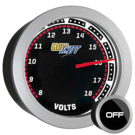 GlowShift Tinted Series Volt Voltmeter Gauge - Reads Battery Voltage 8-18 Volts - White LED Backlit - Smoked Lens - 2-1/16" 52mm