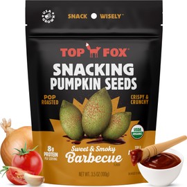 Top Fox Snacks BBQ Pumpkin Seeds to Eat (Barbecue, 3.5 oz – 6 Pack) - Gluten Free Snacks, Healthy Protein Snacks, Keto Friendly Snacks, Allergen Free Snacks, Paleo & Vegan - Organic Pop-Roasted
