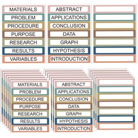 Kolldenn 20 Sheets Self Adhesive Presentation Science Subtitles Blank Science Fair Display Boards Labels Fair Board Supplies Titles for Classroom(Bright)